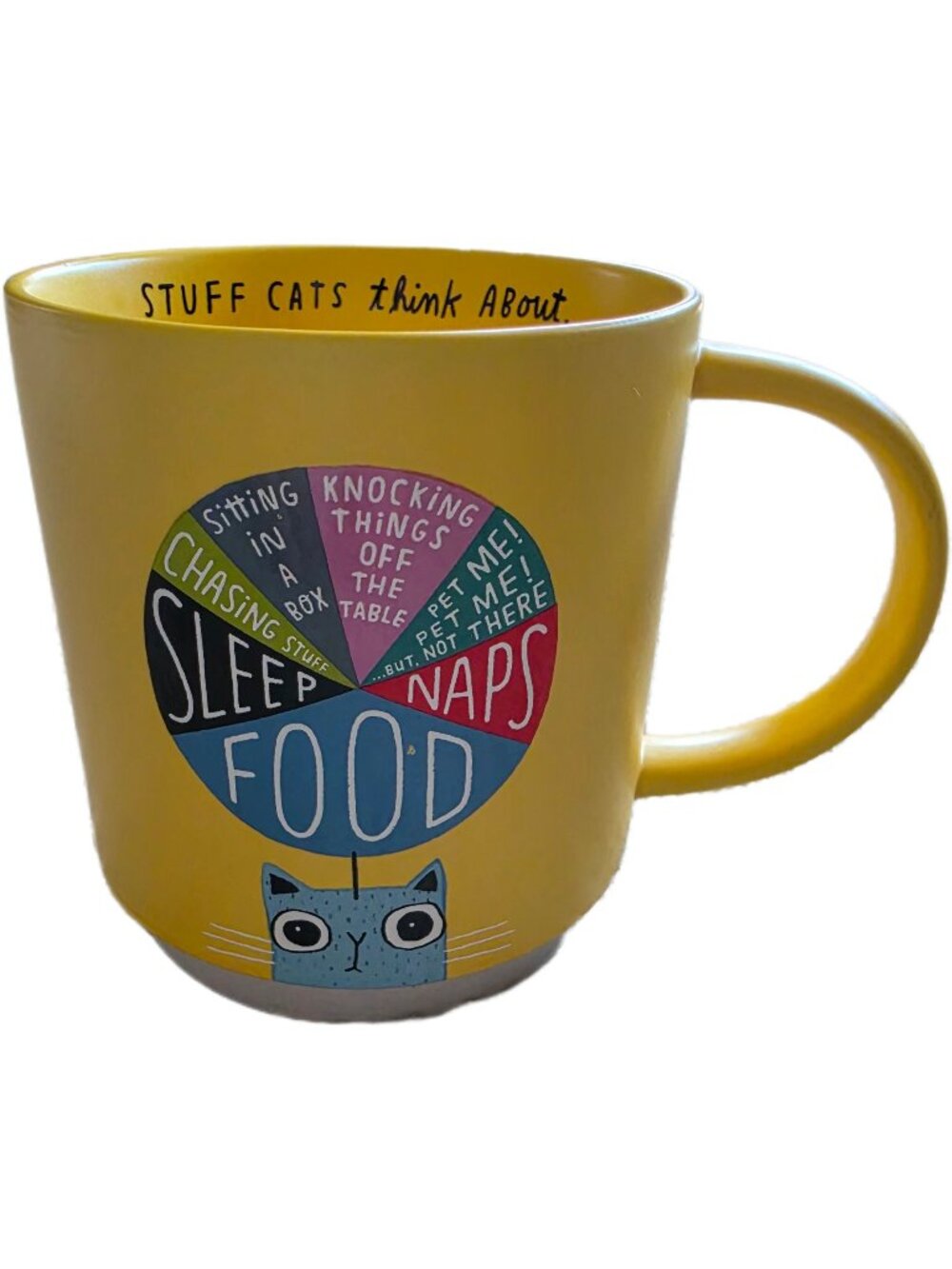 VTG Hallmark Shoebox "Stuff Cats Think About" Pie Chart Coffee Mug Eric Brace
